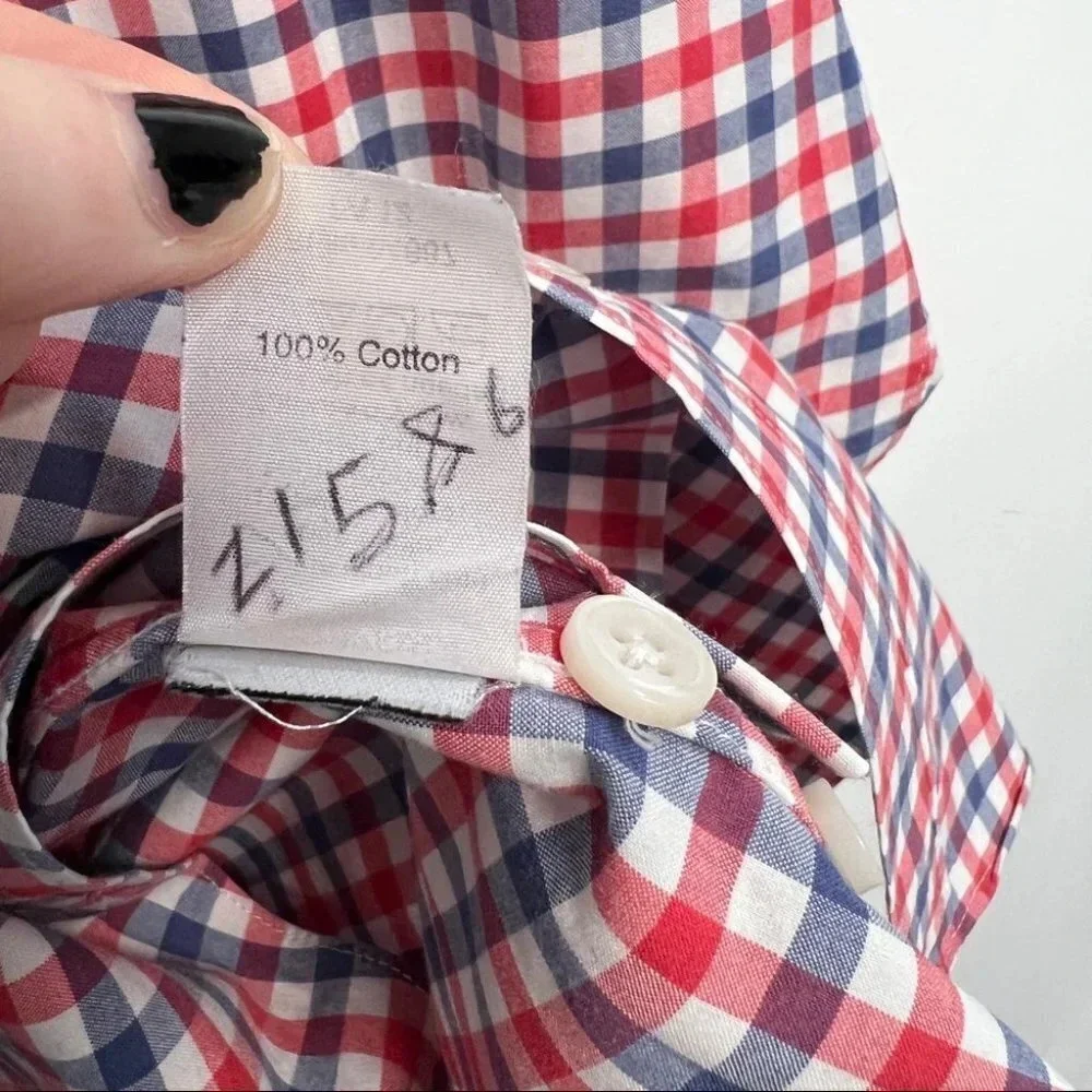 J.Crew 100% Cotton Blue‎ Red Check Men's Shirt Size M